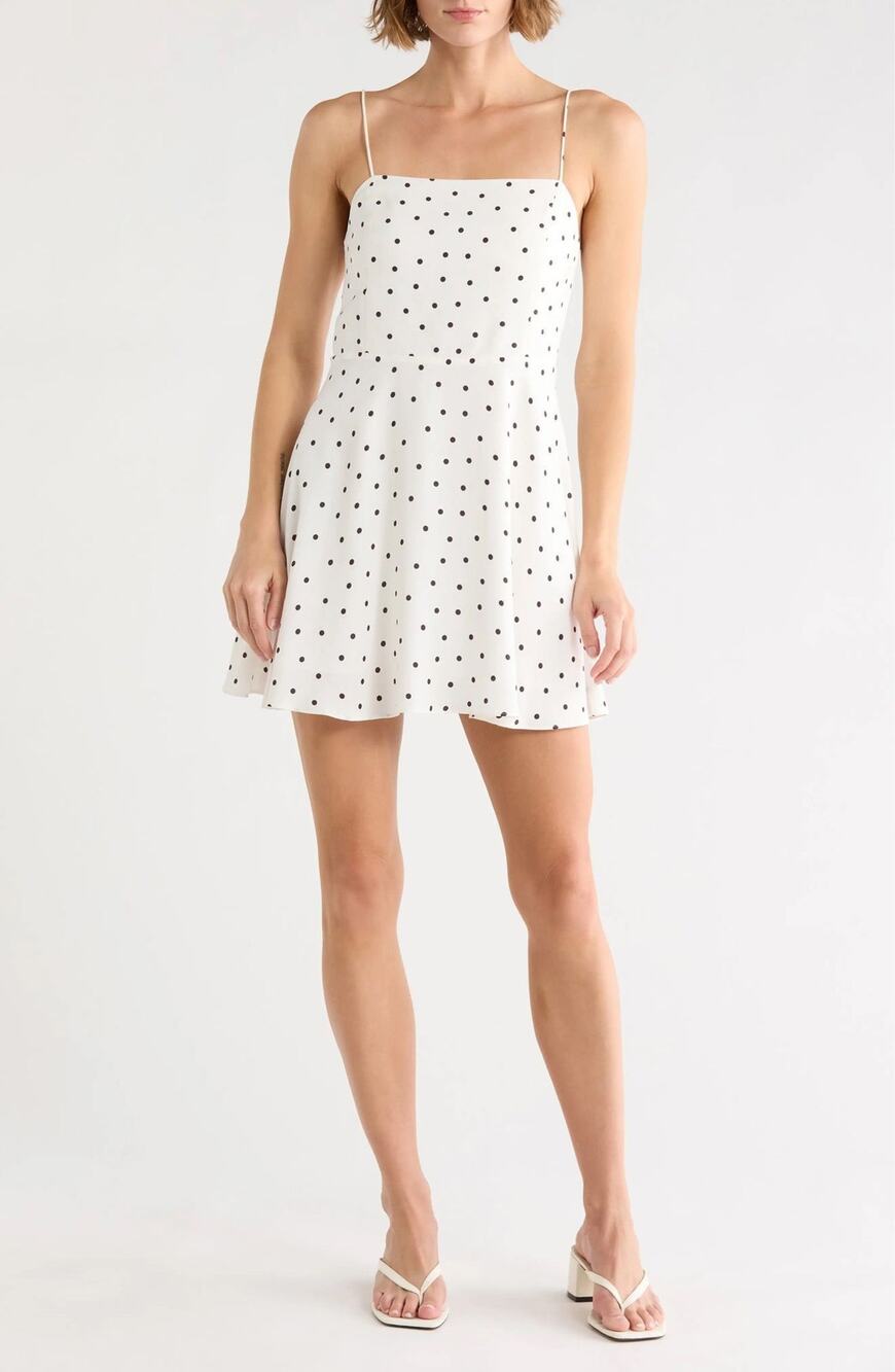 NWT Theory Plaid Cotton Linen Square Neck Mini Dress Size 2
